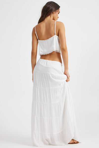 Ophelia Maxi Skirt - White - SHOPJAUS - JAUS