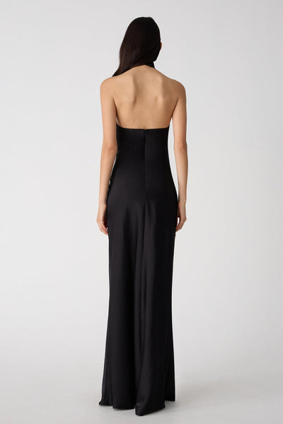 Misha Teresa Satin Gown - Black - SHOPJAUS - JAUS