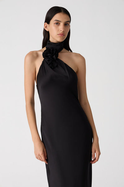 Misha Teresa Satin Gown - Black - SHOPJAUS - JAUS