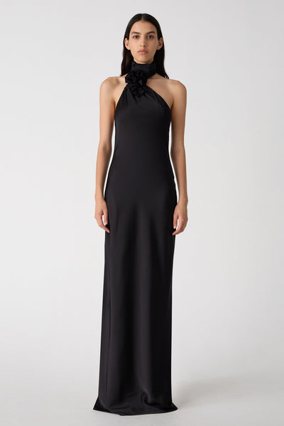 Misha Teresa Satin Gown - Black - SHOPJAUS - JAUS