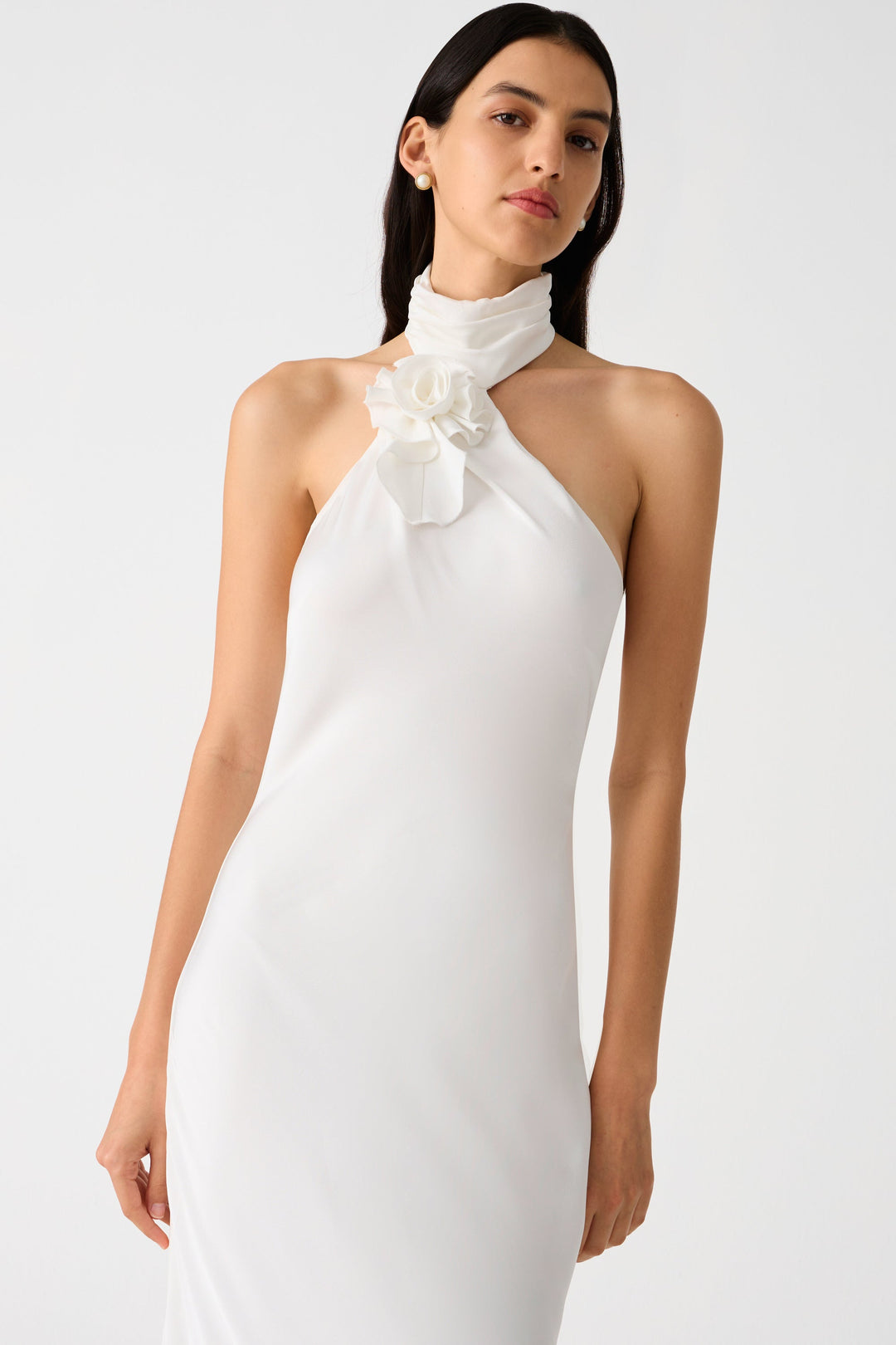 Misha Teresa Satin Gown - Ivory | JAUS