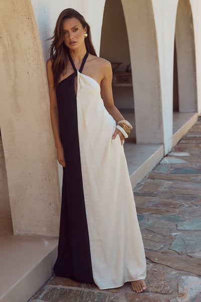Riviera Maxi Dress - Black/Sand - SHOPJAUS - JAUS