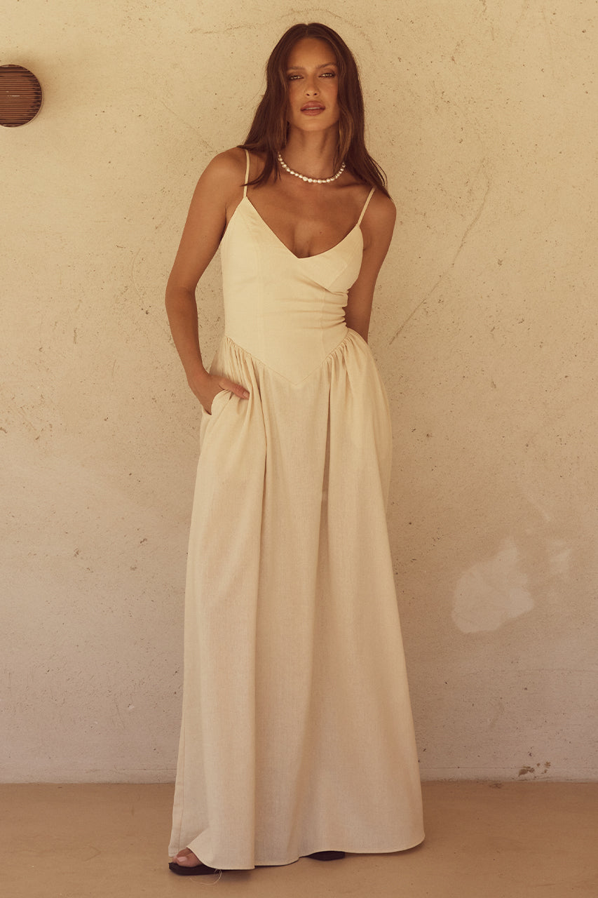 Zephy Maxi Dress - Sand - SHOPJAUS - JAUS