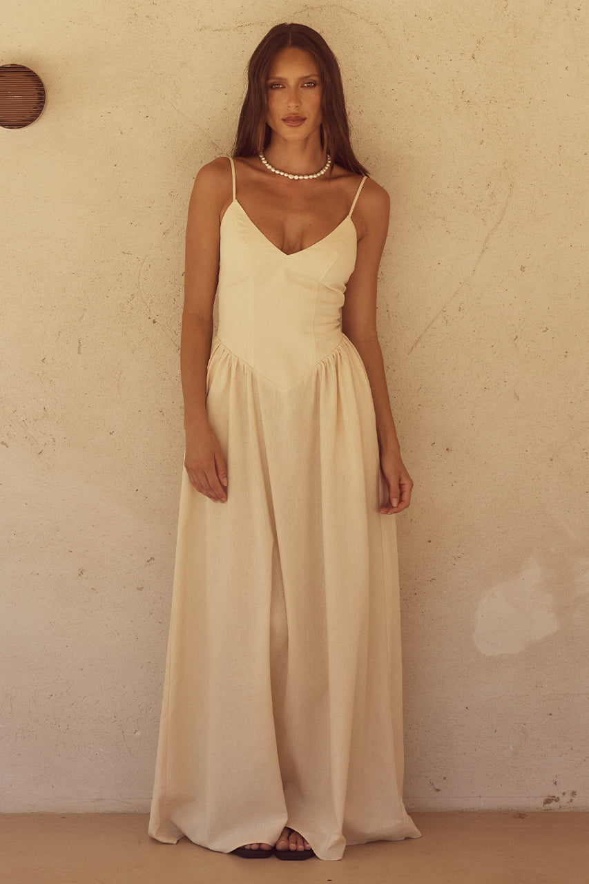 Zephy Maxi Dress - Sand - SHOPJAUS - JAUS