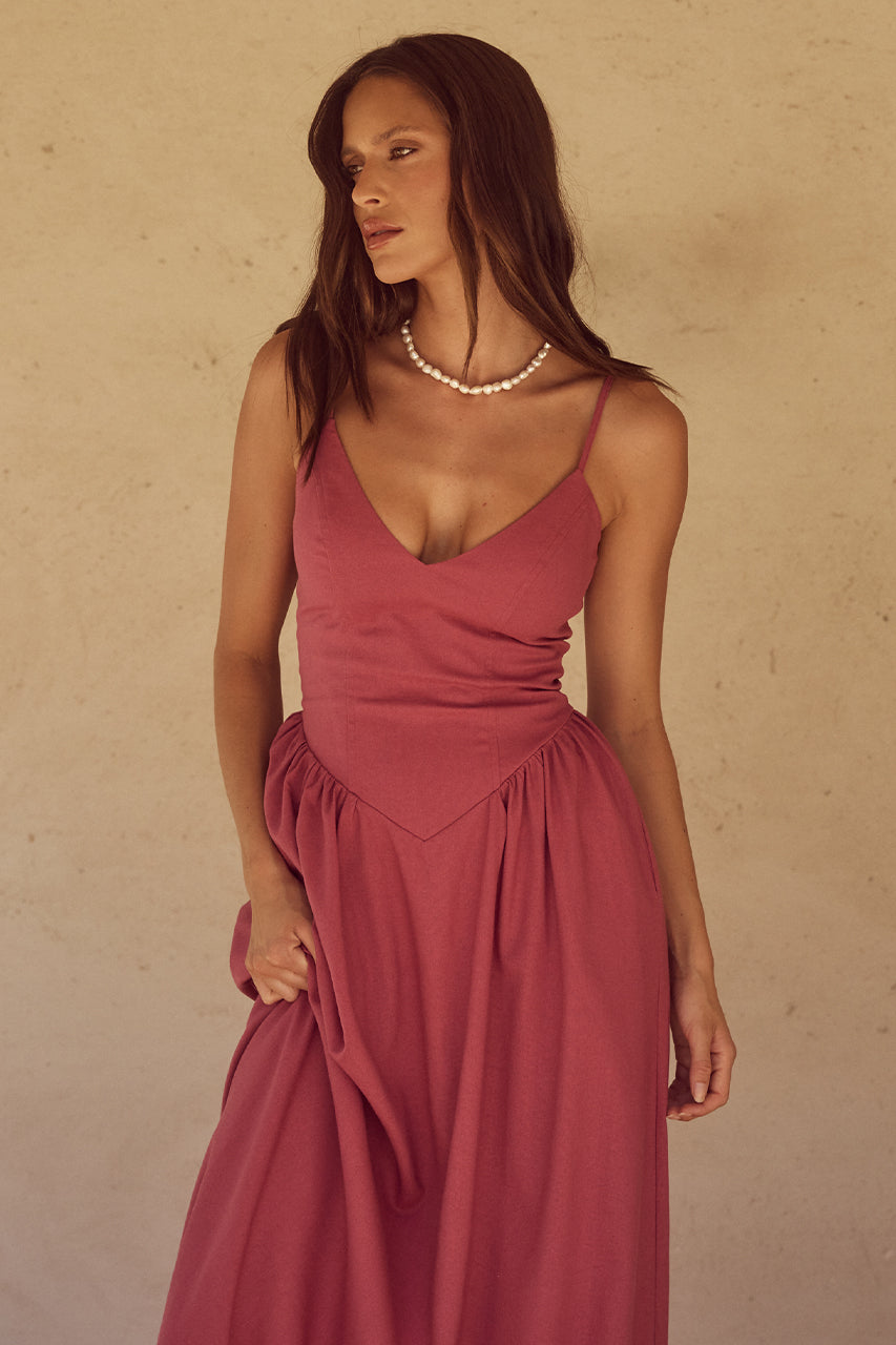 Zepha Maxi Dress - Rose - SHOPJAUS - JAUS