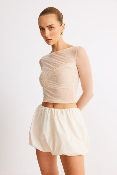 Freja Bubble Skirt - Chalk - SHOPJAUS - JAUS