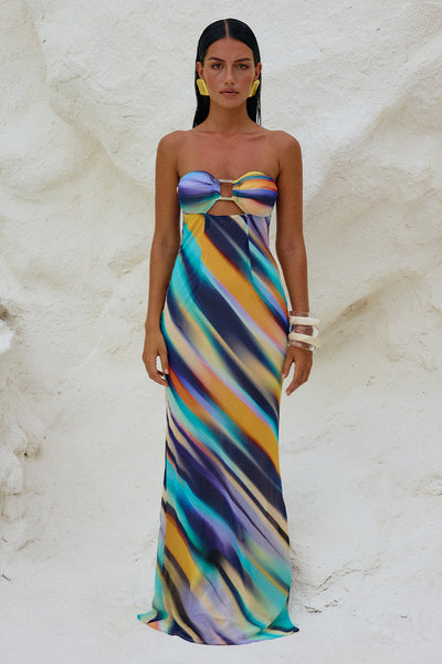 Velza Strapless Dress - Ainsley Print - SHOPJAUS - JAUS