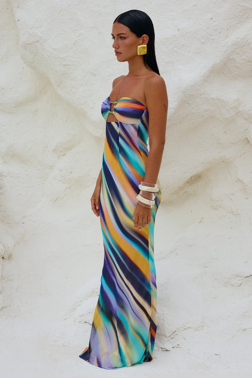 Velza Strapless Dress - Ainsley Print - SHOPJAUS - JAUS