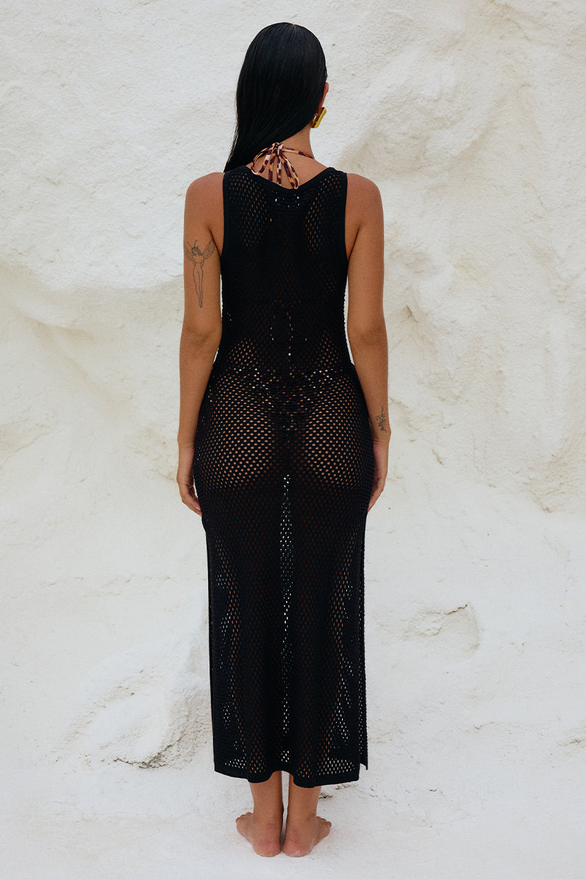 Shamina Midi Dress - Black - SHOPJAUS - JAUS
