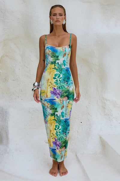 Deia Midi Dress - Esme Print - SHOPJAUS - JAUS
