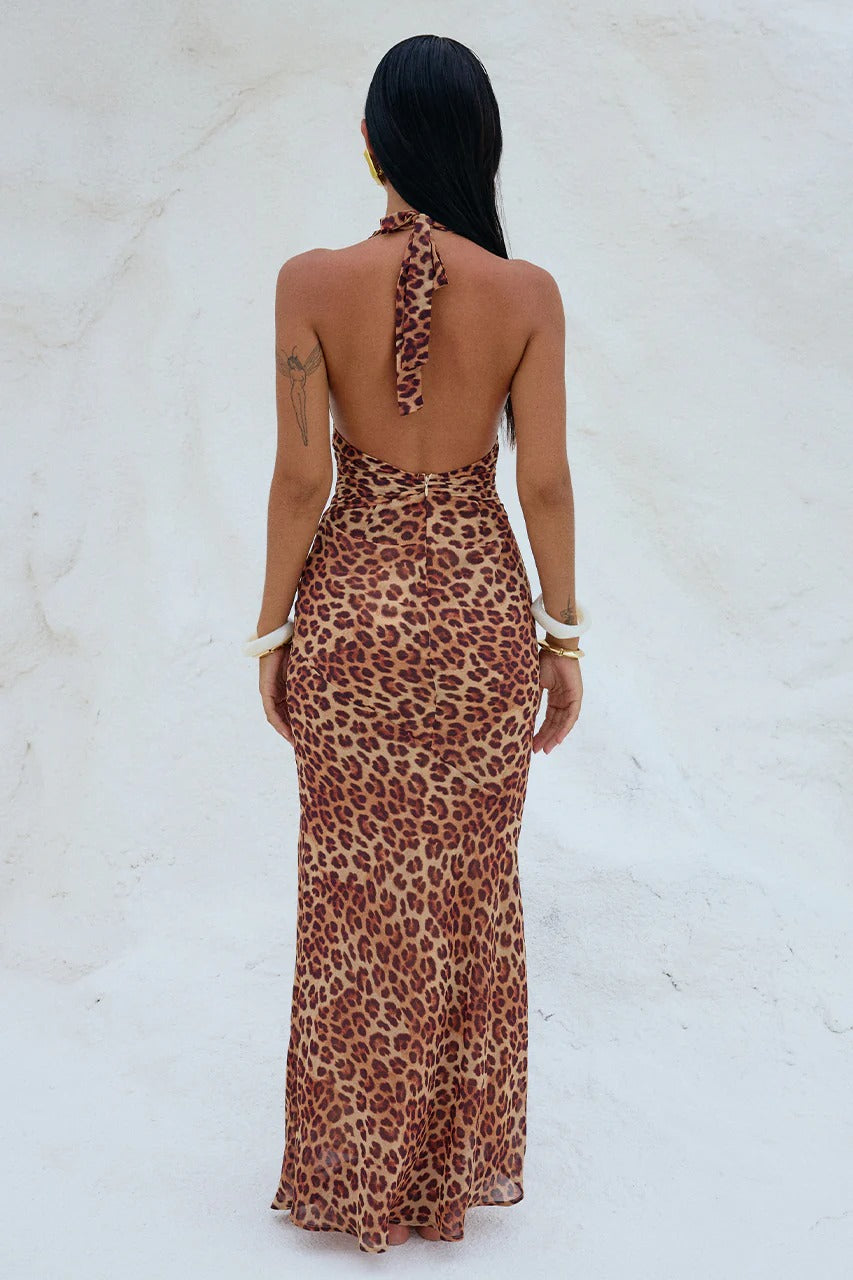 Tenay Maxi Dress - Leopard Large / Leopard Print
