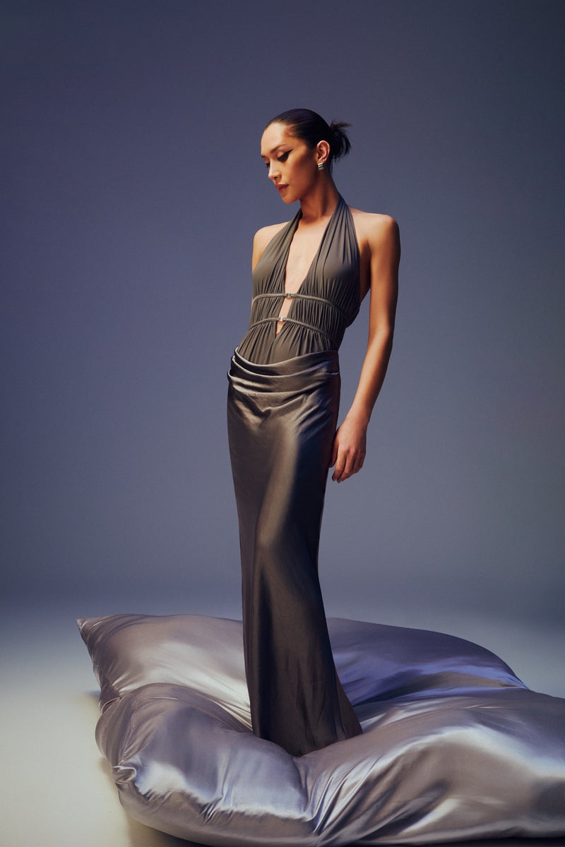 Celine Satin Maxi Dress