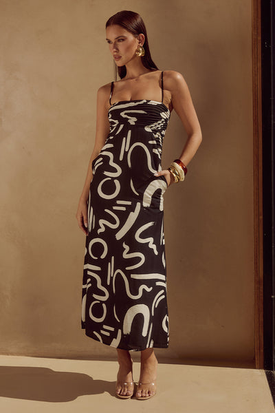 Ineze Midi Dress - York Black - SHOPJAUS - JAUS