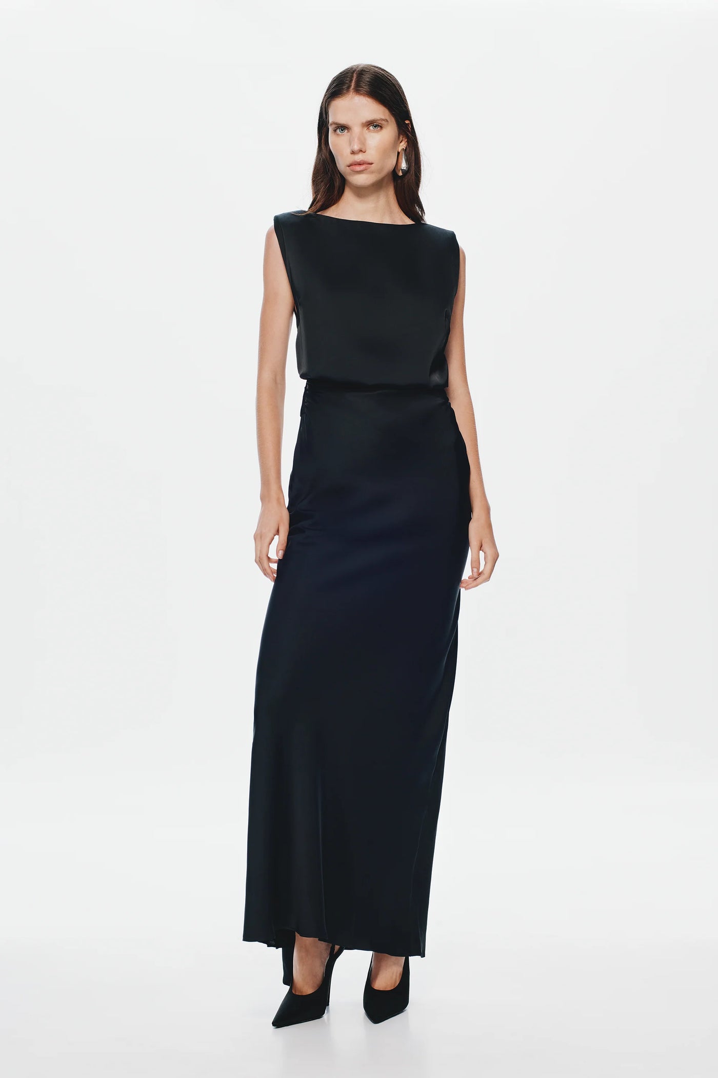 Misha Rocky Satin Dress - Black