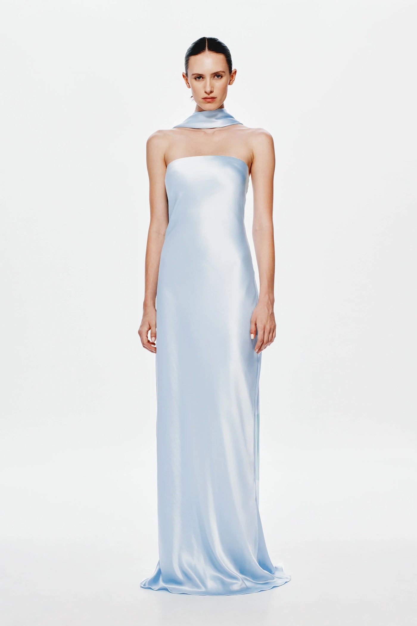 Misha Lilia Satin Gown - Dove