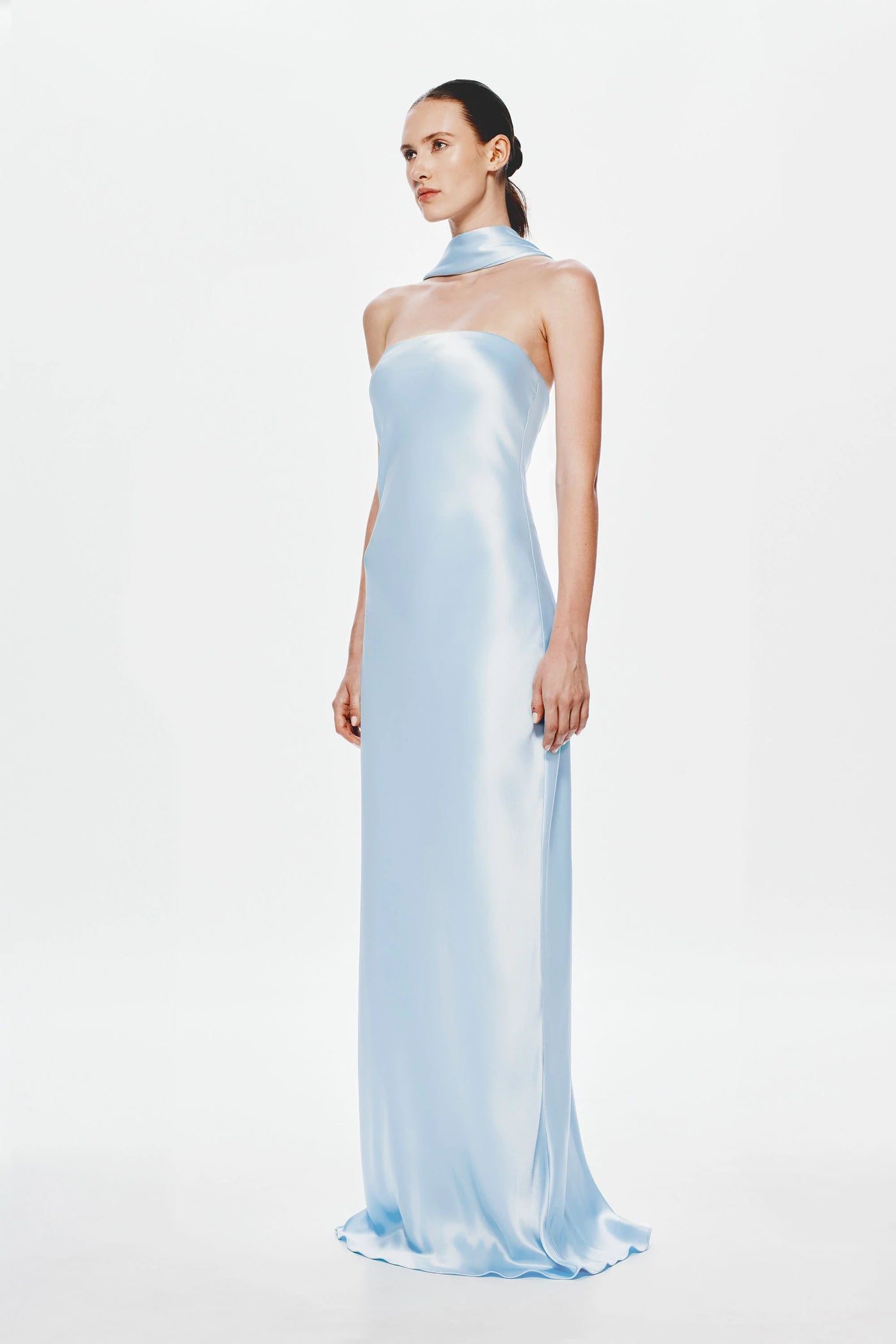 Misha Lilia Satin Gown - Dove