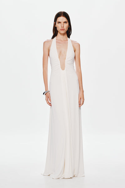 Jennifer Cupro Maxi Dress - White - SHOPJAUS - JAUS