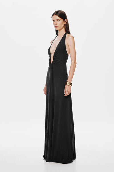Jennifer Cupro Maxi Dress - Black - SHOPJAUS - JAUS