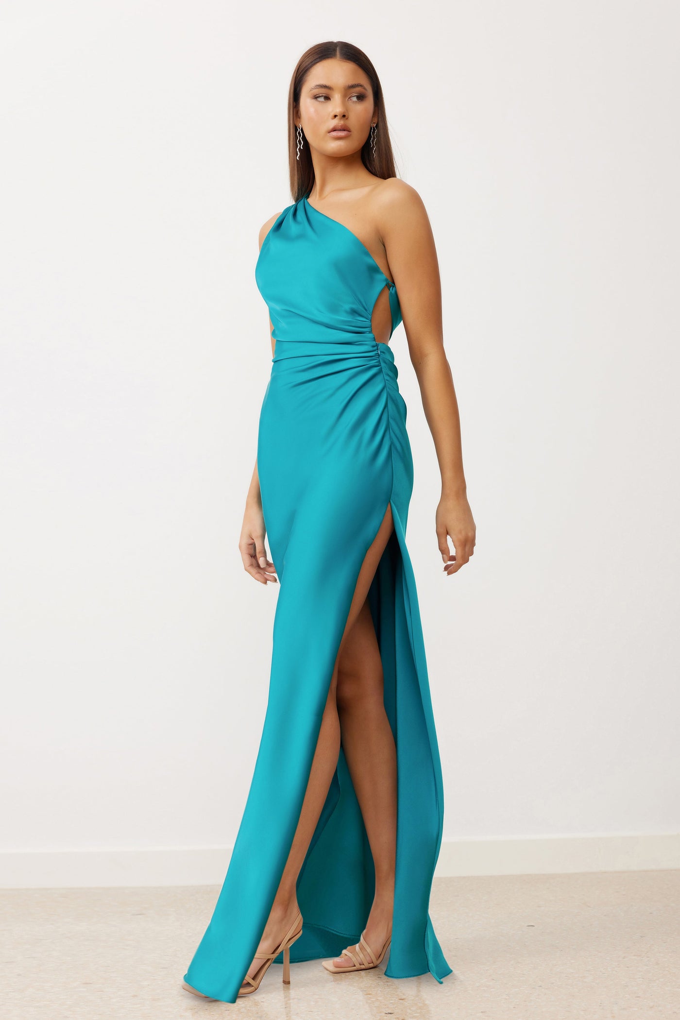 marella maxi dress Marella | Woman - Ruffle dress with a fabric flower - Turquoise