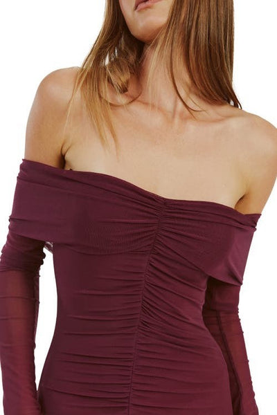Artura Mesh Maxi Dress - Grape - SHOPJAUS - JAUS