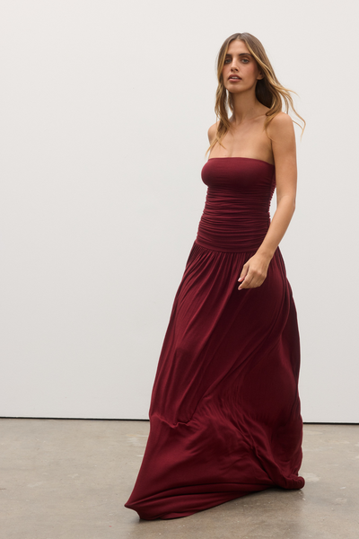 Leah Maxi Dress - Wine - SHOPJAUS - JAUS