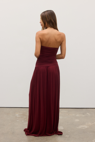 Leah Maxi Dress - Wine - SHOPJAUS - JAUS