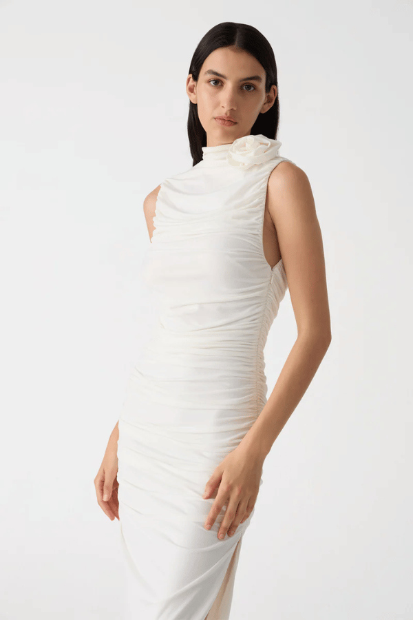 Misha Frankie Midi Dress - Ivory - SHOPJAUS - JAUS