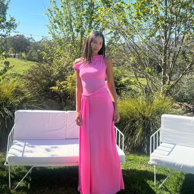 Sisal Mesh Maxi Dress - Orchard Pink - SHOPJAUS - JAUS