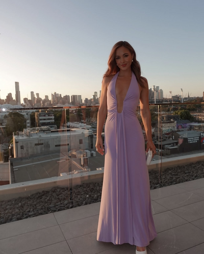 Jennifer Cupro Maxi Dress - Lilac - SHOPJAUS - JAUS