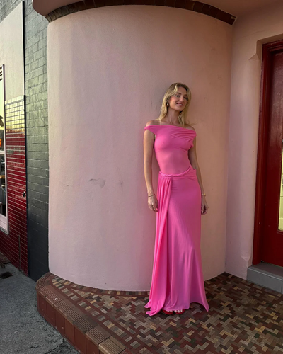 Sisal Mesh Maxi Dress - Orchard Pink - SHOPJAUS - JAUS