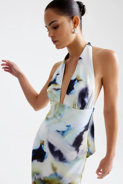 Novia Dress - Blue Mineral Print