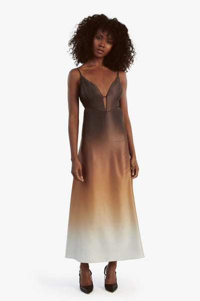 Karlotta Slip Dress - Brown Ombre - SHOPJAUS - JAUS