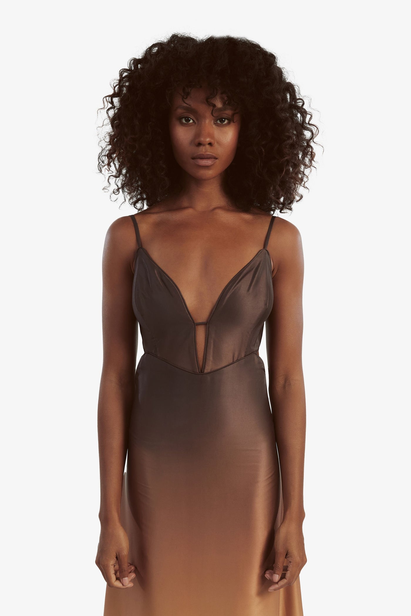 Karlotta Slip Dress - Brown Ombre - SHOPJAUS - JAUS