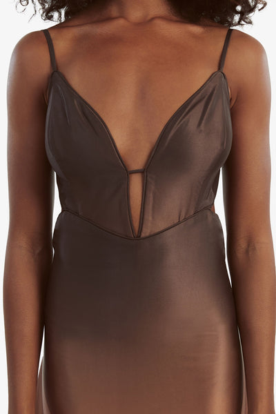 Karlotta Slip Dress - Brown Ombre - SHOPJAUS - JAUS