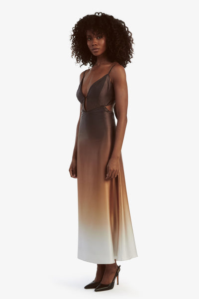 Karlotta Slip Dress - Brown Ombre - SHOPJAUS - JAUS