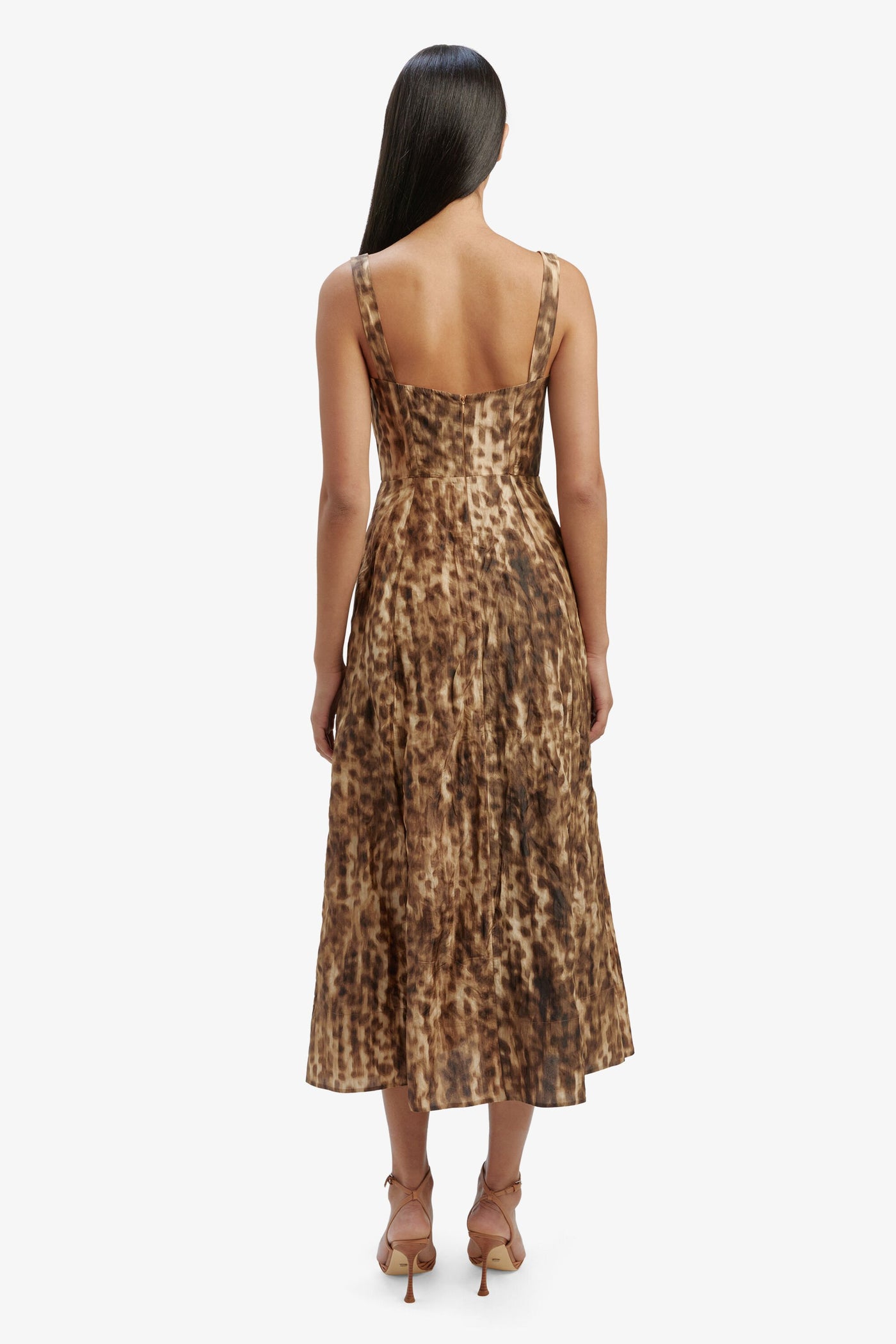 Lilah Corset Midi Dress - Leopard - SHOPJAUS - JAUS