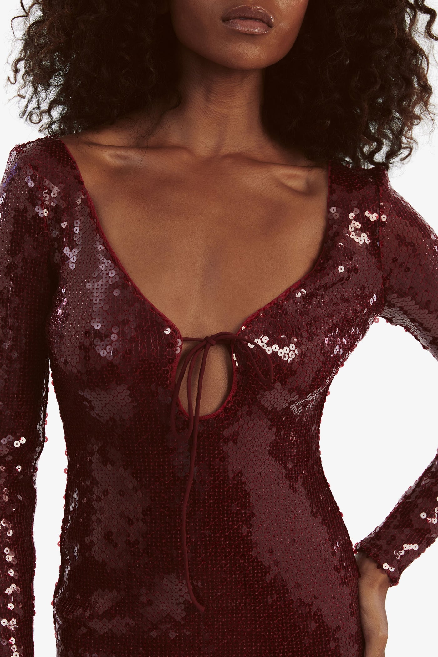 Verona Sequin Maxi Dress - Burgundy - SHOPJAUS - JAUS