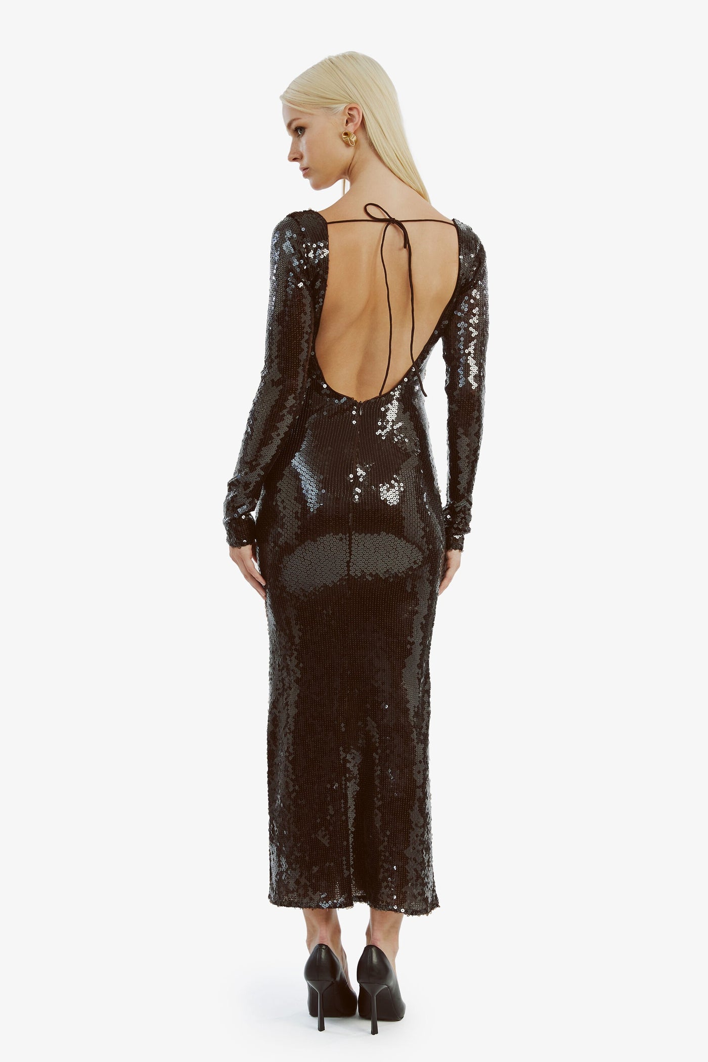 Verona Sequin Maxi Dress - Dark Chocolate - SHOPJAUS - JAUS