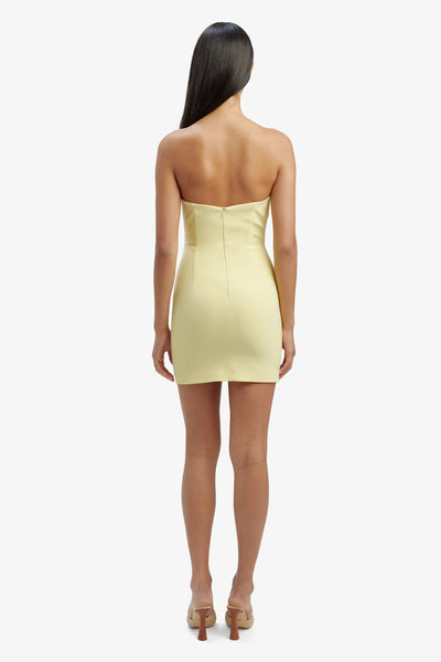 Eleni Flower Mini Dress - Canary Yellow - SHOPJAUS - JAUS
