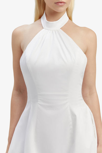 Genevieve Poplin Midi Dress - White - SHOPJAUS - JAUS