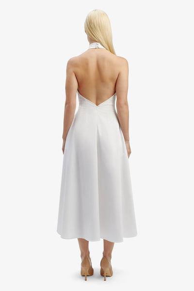 Genevieve Poplin Midi Dress - White - SHOPJAUS - JAUS