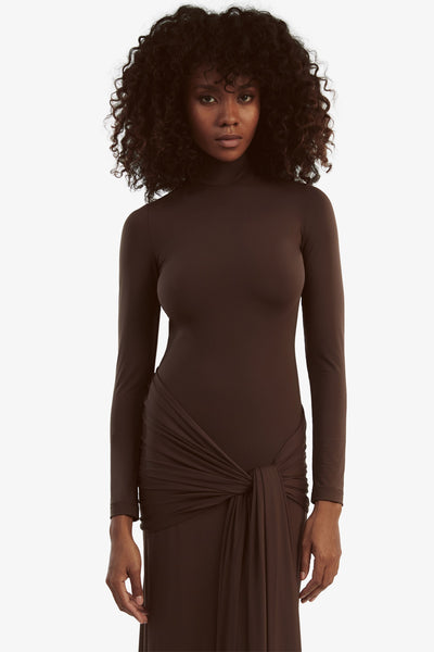 Alix Tie Front Maxi Dress - Chocolate - SHOPJAUS - JAUS