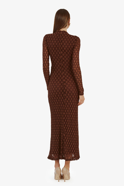 Ola Long Sleeve Midi Dress - Chocolate - SHOPJAUS - JAUS