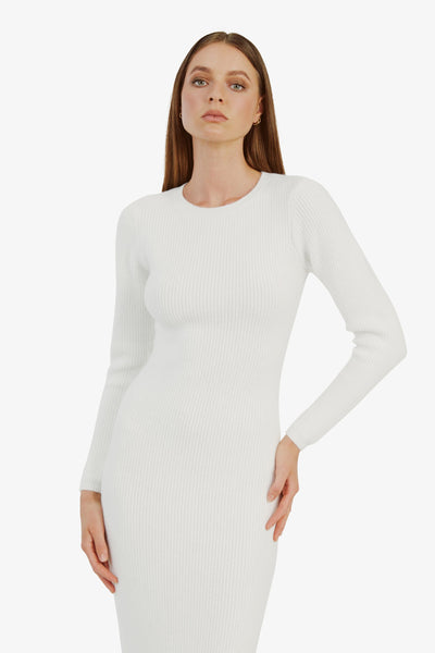 Kavala Knit Maxi Dress - Ivory - SHOPJAUS - JAUS