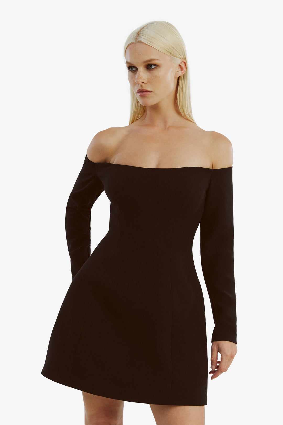 knee length dresses for ladies Nadene Hourglass Mini Dress - Black