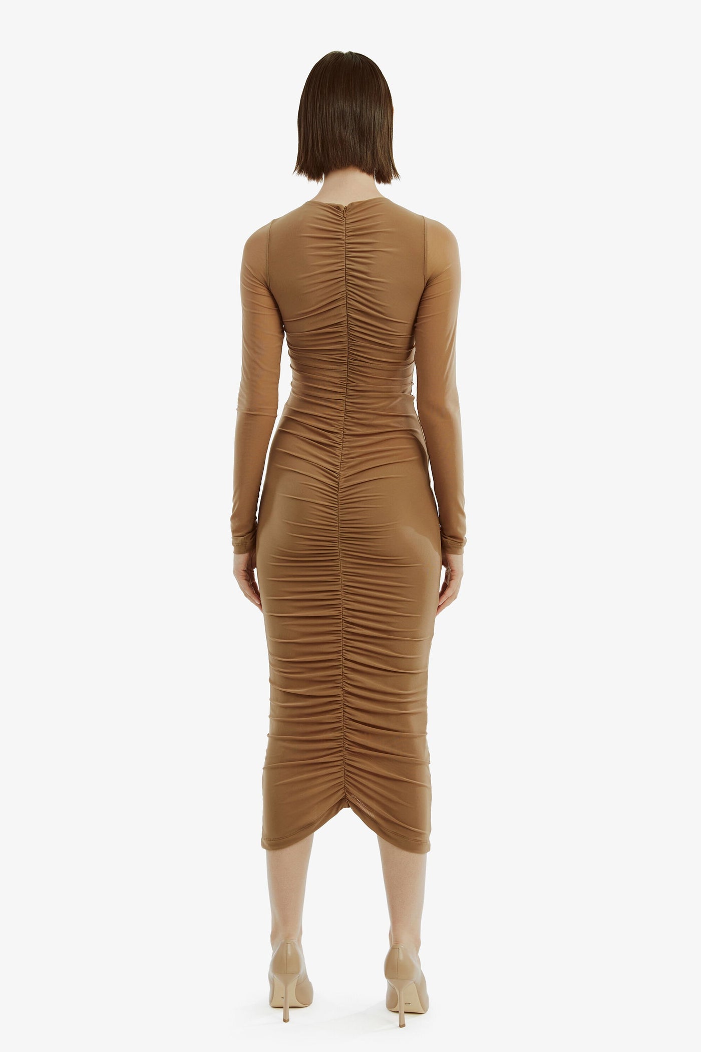 Jaya Mesh Maxi Dress - Tan - SHOPJAUS - JAUS