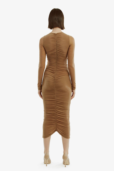 Jaya Mesh Maxi Dress - Tan - SHOPJAUS - JAUS