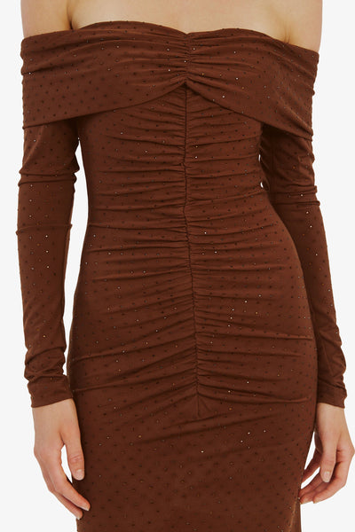 Artura Diamante Maxi Dress - Chocolate - SHOPJAUS - JAUS