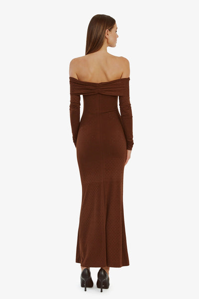 Artura Diamante Maxi Dress - Chocolate - SHOPJAUS - JAUS