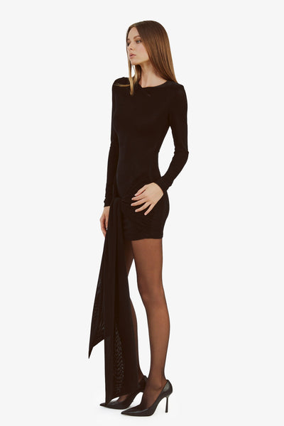 Cassidy Tie Front Dress - Black - SHOPJAUS - JAUS